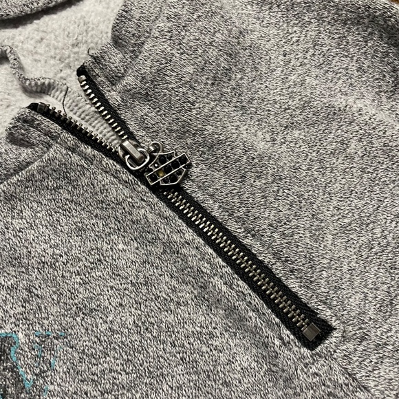 Harley-Davidson Women’s Bar & Shield Rib-Knit Zip Sweatshirt — Gray (Size Medium - Picture 5 of 9